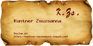 Kuntner Zsuzsanna névjegykártya